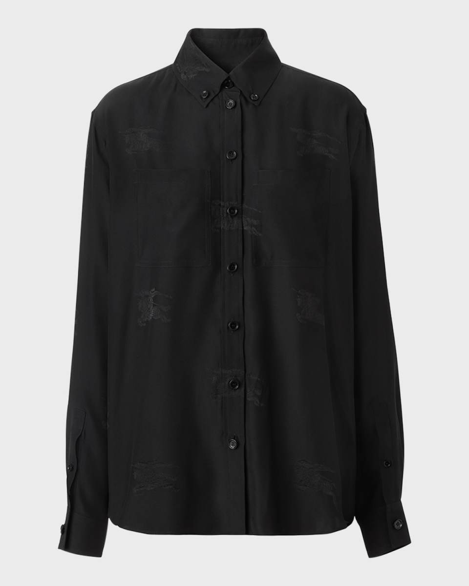 Ivanna Embroidered Button-Front Blouse